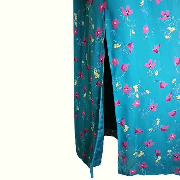 I ‘Heart’ Ronson Floral Tulip Adjustable Spaghetti-Straps Maxi Dress Size S - Picture 6 of 10